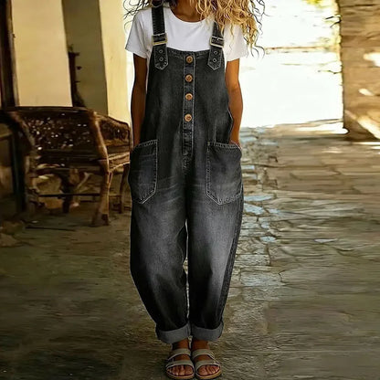 Marie | Salopette vintage in morbido cotone effetto denim