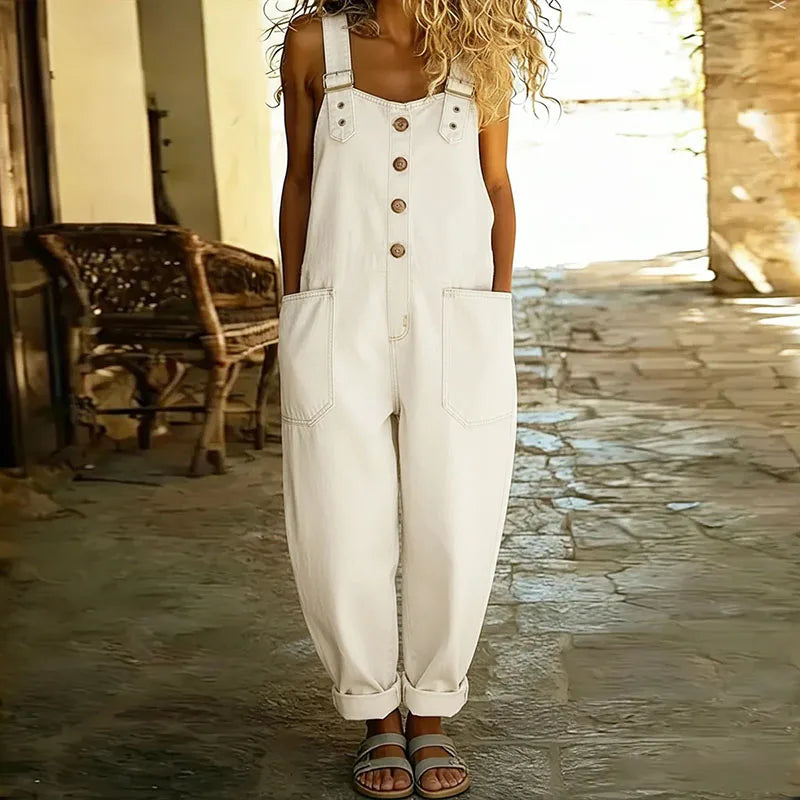Marie | Salopette vintage in morbido cotone effetto denim