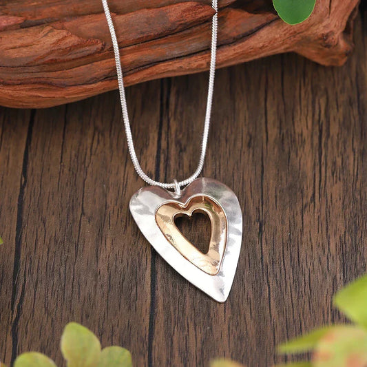 Collana Vintage a Cuore Bicolore