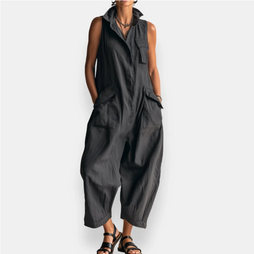 Maddalena™ | Jumpsuit met wijde pijpen en zakken