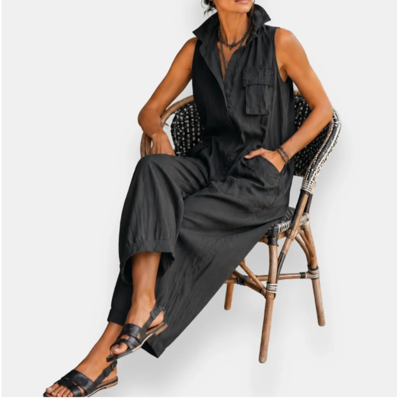Maddalena™ | Jumpsuit met wijde pijpen en zakken