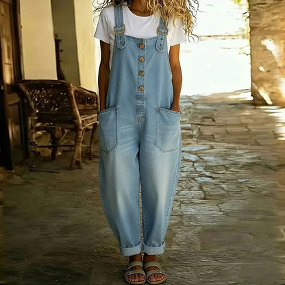 Marie | Salopette vintage in morbido cotone effetto denim