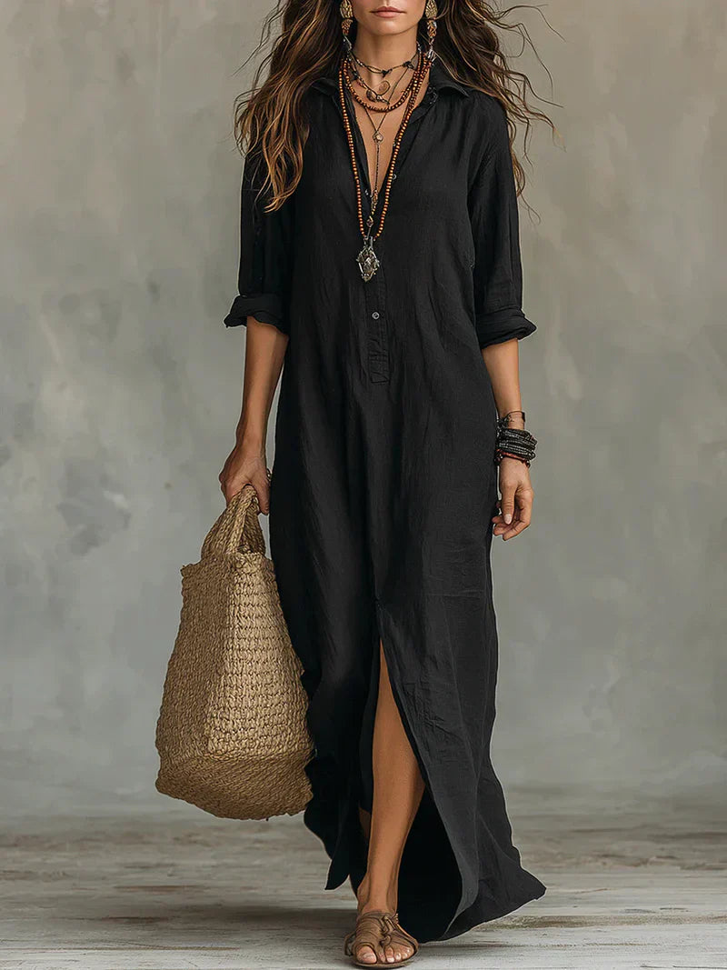 Abito Maxi WILLOW – Linea fluida che valorizza senza segnare - Schwarz
