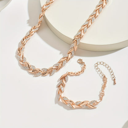 Set Collana e Bracciale a Spina di Pesce