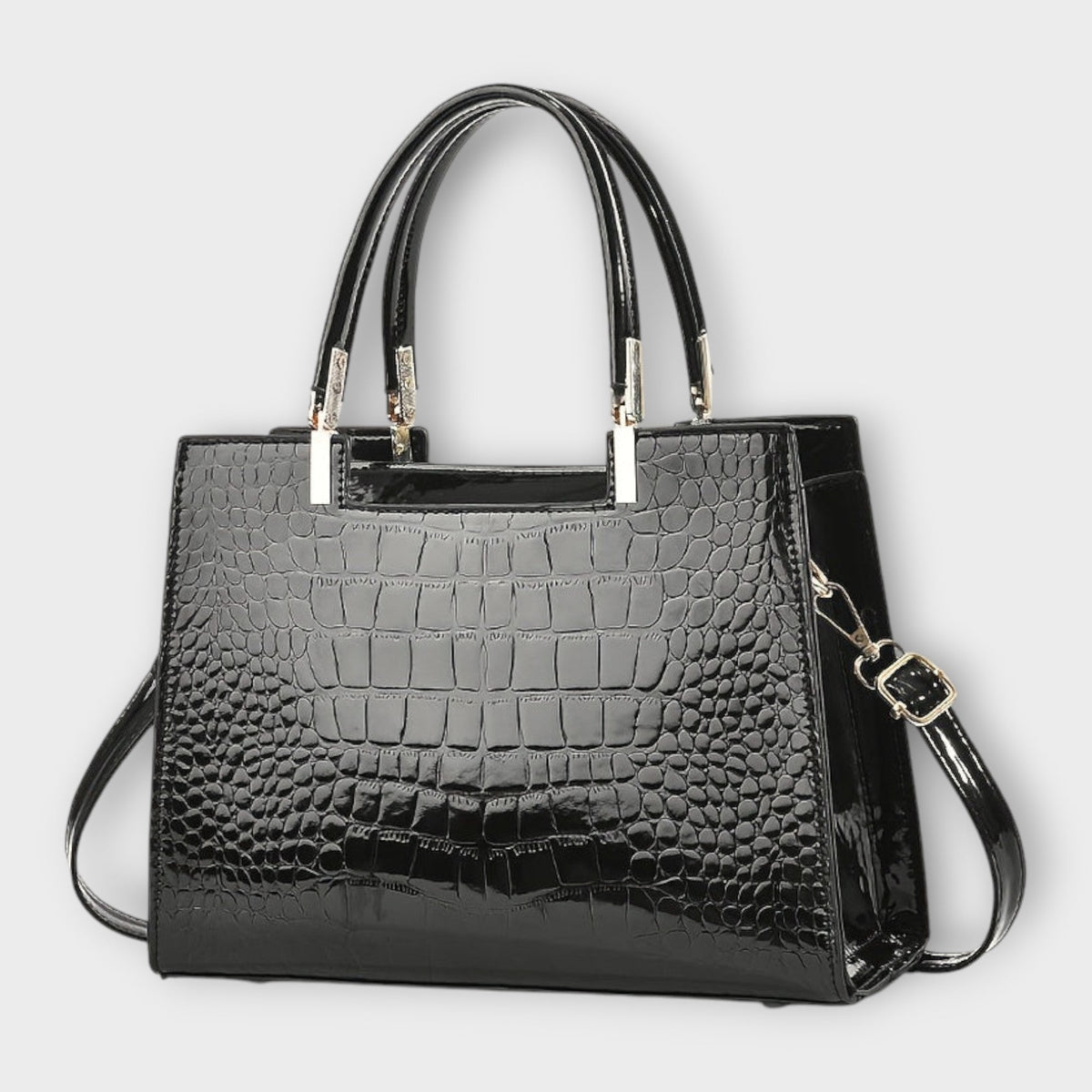 Maison Verdelle | Glanzende handtas met krokodillenlook