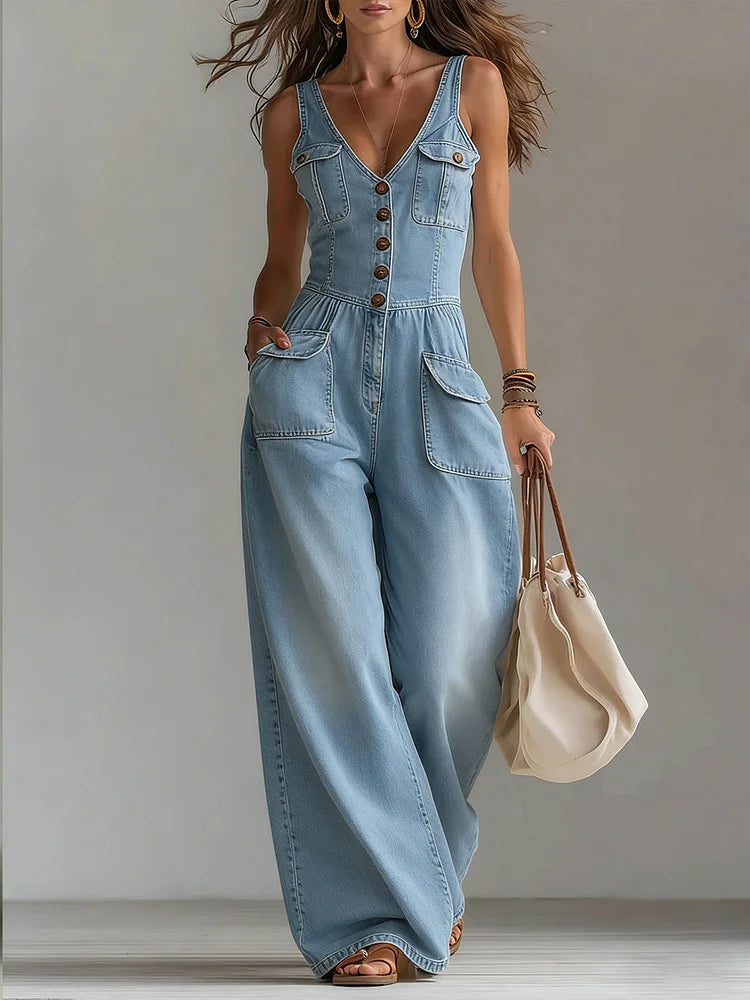 Sophie | Tuta in denim dalla vestibilità ampia
