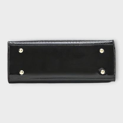 Maison Verdelle | Glanzende handtas met krokodillenlook