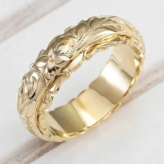 Anello Fiore Vintage dal Look Dorato