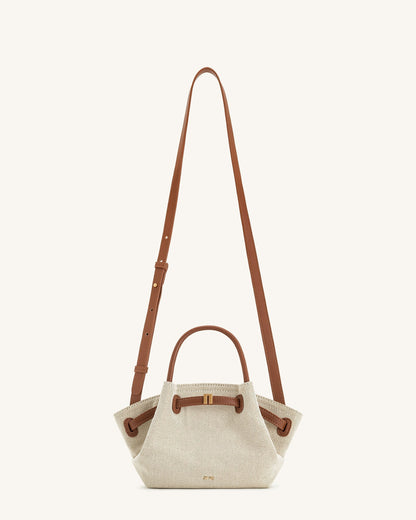 JW P | Mini-handtas met raffia-look