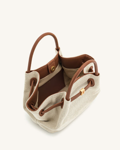 JW P | Mini-handtas met raffia-look