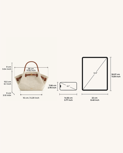 JW P | Mini-handtas met raffia-look