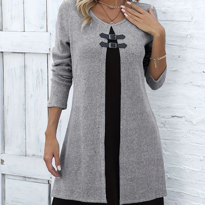Livia | Stretchjurk met A-lijn en Gelaagde Look